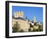 Segovia Castle and Gothic Style Segovia Cathedral Built in 1577, Segovia, Madrid, Spain, Europe-Christian Kober-Framed Photographic Print