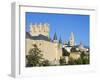 Segovia Castle and Gothic Style Segovia Cathedral Built in 1577, Segovia, Madrid, Spain, Europe-Christian Kober-Framed Photographic Print