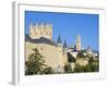 Segovia Castle and Gothic Style Segovia Cathedral Built in 1577, Segovia, Madrid, Spain, Europe-Christian Kober-Framed Photographic Print