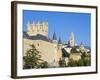 Segovia Castle and Gothic Style Segovia Cathedral Built in 1577, Segovia, Madrid, Spain, Europe-Christian Kober-Framed Photographic Print