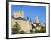 Segovia Castle and Gothic Style Segovia Cathedral Built in 1577, Segovia, Madrid, Spain, Europe-Christian Kober-Framed Photographic Print