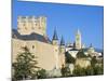 Segovia Castle and Gothic Style Segovia Cathedral Built in 1577, Segovia, Madrid, Spain, Europe-Christian Kober-Mounted Photographic Print