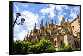Segovia Cathedral, A Roman Catholic Religious Church in Segovia, Spain.-perszing1982-Framed Stretched Canvas