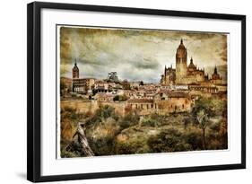 Segovia - Medieval City Of Spain - Artistic Retro Styled Picture-Maugli-l-Framed Art Print