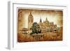 Segovia - Medieval City Of Spain - Retro Styled Picture-Maugli-l-Framed Art Print