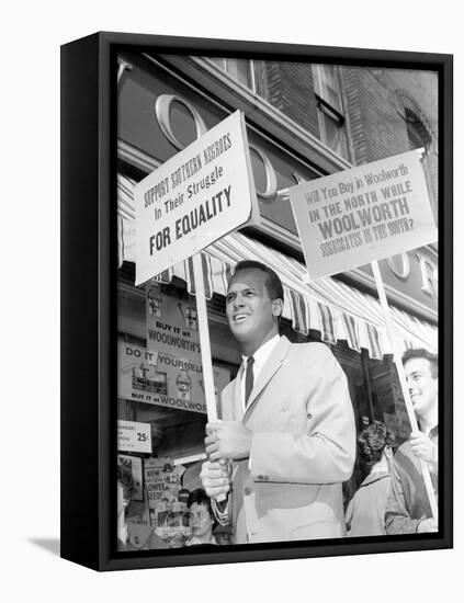 Segregation Protest Belafonte-J. Walter Green-Framed Stretched Canvas