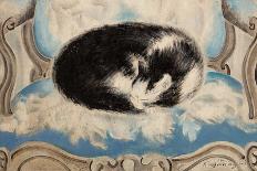 Cat Sleeping on an Armchair-Sei Koyanagui-Framed Art Print