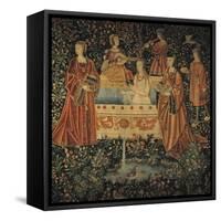 Seigneurial Bath, C1500-null-Framed Stretched Canvas