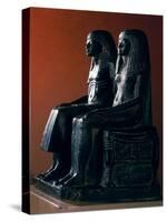 Seigneurial Couple in Ceremonial Clothes, New Kingdom-Egyptian 19th Dynasty-Stretched Canvas