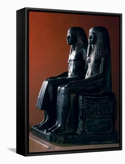 Seigneurial Couple in Ceremonial Clothes, New Kingdom-Egyptian 19th Dynasty-Framed Stretched Canvas