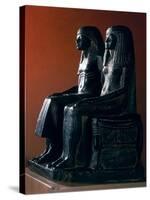 Seigneurial Couple in Ceremonial Clothes, New Kingdom-Egyptian 19th Dynasty-Stretched Canvas