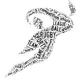 Rugby Football Pictogram With White Wordings-seiksoon-Art Print