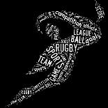 Rugby Football Pictogram With White Wordings-seiksoon-Art Print