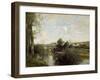 Seine and Old Bridge at Limay, 1872-Jean-Baptiste-Camille Corot-Framed Premium Giclee Print