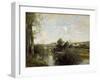 Seine and Old Bridge at Limay, 1872-Jean-Baptiste-Camille Corot-Framed Premium Giclee Print