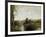 Seine and Old Bridge at Limay, 1872-Jean-Baptiste-Camille Corot-Framed Giclee Print