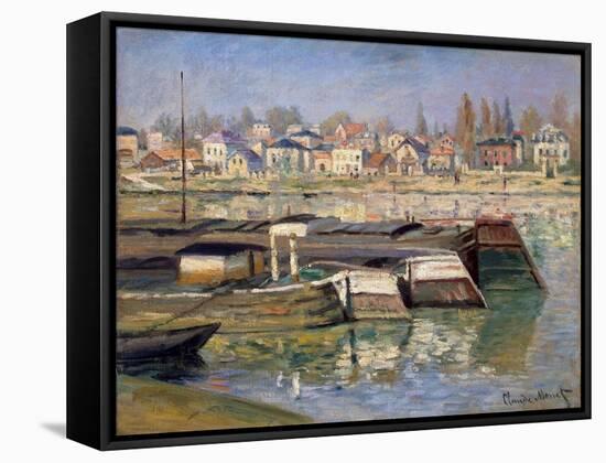 Seine at Asnieres, 1873-Claude Monet-Framed Stretched Canvas