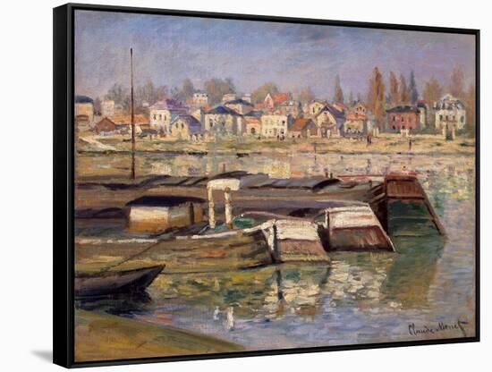 Seine at Asnieres, 1873-Claude Monet-Framed Stretched Canvas