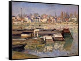 Seine at Asnieres, 1873-Claude Monet-Framed Stretched Canvas