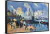 Seine At Bercy-Paul Cézanne-Framed Stretched Canvas