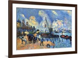 Seine at Bercy-Paul C?zanne-Framed Premium Giclee Print