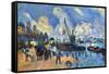 Seine at Bercy-Paul C?zanne-Framed Stretched Canvas