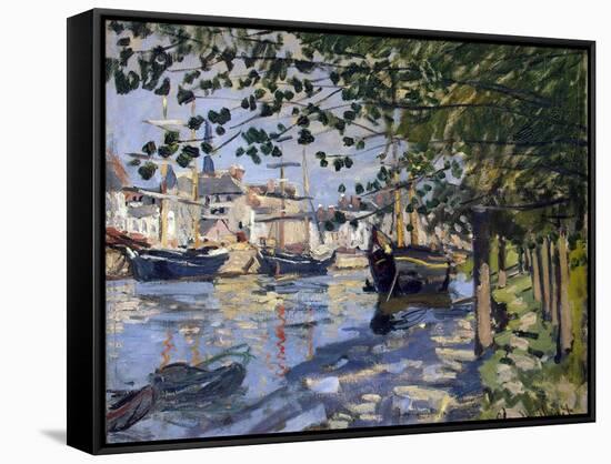 Seine at Rouen, 1872-Claude Monet-Framed Stretched Canvas