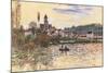 Seine at Vetheuil-Claude Monet-Mounted Art Print