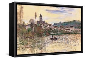 Seine at Vetheuil-Claude Monet-Framed Stretched Canvas