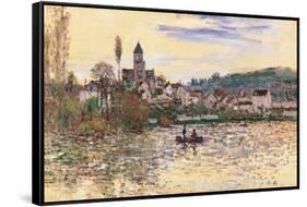 Seine at Vetheuil-Claude Monet-Framed Stretched Canvas