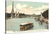 Seine, Eiffel Tower, Paris, France-null-Stretched Canvas