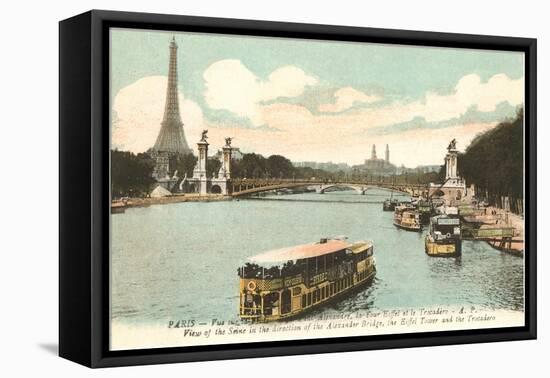 Seine, Eiffel Tower, Paris, France-null-Framed Stretched Canvas