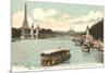 Seine, Eiffel Tower, Paris, France-null-Mounted Art Print