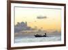 Seine fisherman lay their nets from a boat in Castara Bay in Tobago at sunset, Trinidad and Tobago-Alex Treadway-Framed Photographic Print