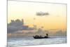 Seine fisherman lay their nets from a boat in Castara Bay in Tobago at sunset, Trinidad and Tobago-Alex Treadway-Mounted Photographic Print