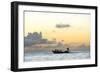 Seine fisherman lay their nets from a boat in Castara Bay in Tobago at sunset, Trinidad and Tobago-Alex Treadway-Framed Photographic Print