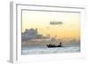 Seine fisherman lay their nets from a boat in Castara Bay in Tobago at sunset, Trinidad and Tobago-Alex Treadway-Framed Photographic Print