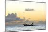 Seine fisherman lay their nets from a boat in Castara Bay in Tobago at sunset, Trinidad and Tobago-Alex Treadway-Mounted Photographic Print