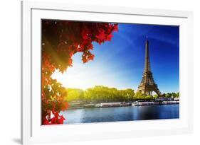 Seine in Paris with Eiffel Tower in Autumn Time-Iakov Kalinin-Framed Photographic Print