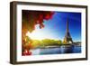 Seine in Paris with Eiffel Tower in Autumn Time-Iakov Kalinin-Framed Photographic Print