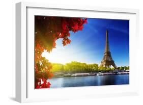 Seine in Paris with Eiffel Tower in Autumn Time-Iakov Kalinin-Framed Photographic Print