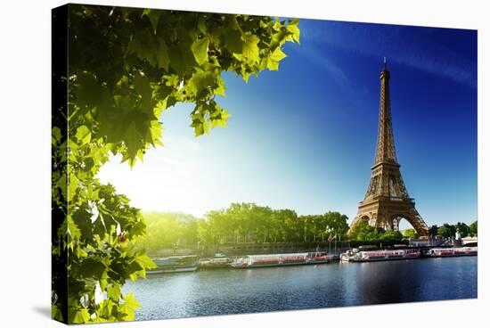 Seine In Paris With Eiffel Tower In Sunrise Time-Iakov Kalinin-Stretched Canvas