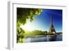 Seine In Paris With Eiffel Tower In Sunrise Time-Iakov Kalinin-Framed Photographic Print