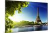 Seine In Paris With Eiffel Tower In Sunrise Time-Iakov Kalinin-Mounted Photographic Print