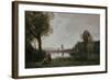 Seine Landscape Near Chatou, 1885-Jean-Baptiste-Camille Corot-Framed Giclee Print