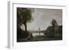 Seine Landscape Near Chatou, 1885-Jean-Baptiste-Camille Corot-Framed Premium Giclee Print