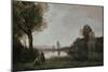 Seine Landscape Near Chatou, 1885-Jean-Baptiste-Camille Corot-Mounted Premium Giclee Print