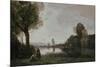 Seine Landscape Near Chatou, 1885-Jean-Baptiste-Camille Corot-Mounted Giclee Print