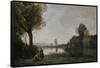 Seine Landscape Near Chatou, 1885-Jean-Baptiste-Camille Corot-Framed Stretched Canvas