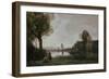 Seine Landscape Near Chatou, 1885-Jean-Baptiste-Camille Corot-Framed Giclee Print